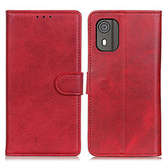 Leather Case Stands Flip Cover Holder A07D for Nokia C02 Red