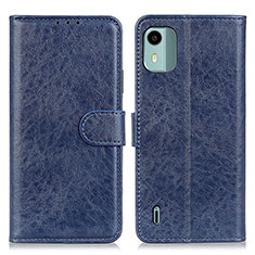 Leather Case Stands Flip Cover Holder A07D for Nokia C12 Blue