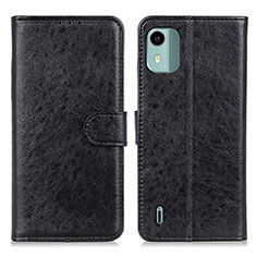 Leather Case Stands Flip Cover Holder A07D for Nokia C12 Plus Black