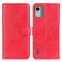 Leather Case Stands Flip Cover Holder A07D for Nokia C12 Pro Red