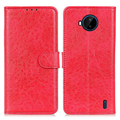 Leather Case Stands Flip Cover Holder A07D for Nokia C20 Plus Red