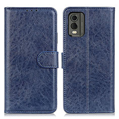 Leather Case Stands Flip Cover Holder A07D for Nokia C210 Blue