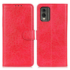 Leather Case Stands Flip Cover Holder A07D for Nokia C210 Red