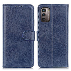 Leather Case Stands Flip Cover Holder A07D for Nokia G21 Blue