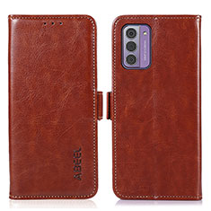 Leather Case Stands Flip Cover Holder A07D for Nokia G310 5G Brown