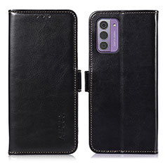 Leather Case Stands Flip Cover Holder A07D for Nokia G42 5G Black