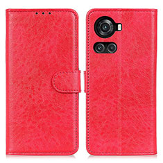 Leather Case Stands Flip Cover Holder A07D for OnePlus Ace 5G Red