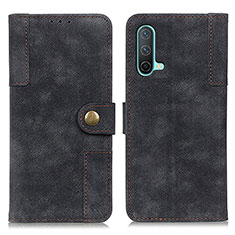 Leather Case Stands Flip Cover Holder A07D for OnePlus Nord CE 5G Black