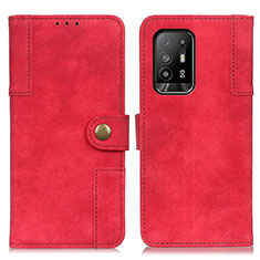 Leather Case Stands Flip Cover Holder A07D for Oppo A94 5G Red