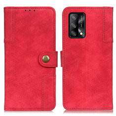 Leather Case Stands Flip Cover Holder A07D for Oppo F19 Red