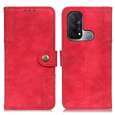 Leather Case Stands Flip Cover Holder A07D for Oppo Reno5 A Red