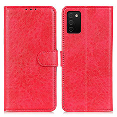 Leather Case Stands Flip Cover Holder A07D for Samsung Galaxy A02s Red