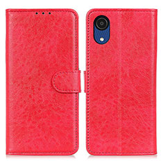 Leather Case Stands Flip Cover Holder A07D for Samsung Galaxy A03 Core Red