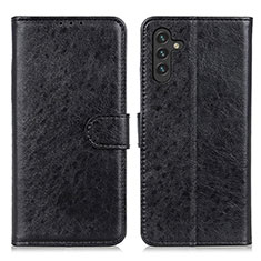 Leather Case Stands Flip Cover Holder A07D for Samsung Galaxy A04s Black