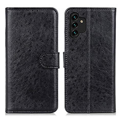 Leather Case Stands Flip Cover Holder A07D for Samsung Galaxy A13 4G Black