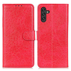 Leather Case Stands Flip Cover Holder A07D for Samsung Galaxy A13 5G Red