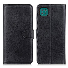 Leather Case Stands Flip Cover Holder A07D for Samsung Galaxy A22 5G Black