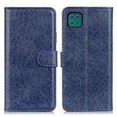 Leather Case Stands Flip Cover Holder A07D for Samsung Galaxy A22 5G Blue