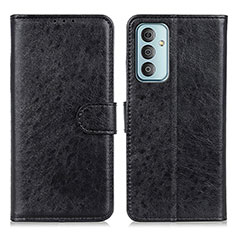 Leather Case Stands Flip Cover Holder A07D for Samsung Galaxy F23 5G Black