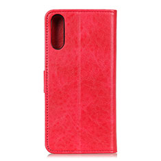 Leather Case Stands Flip Cover Holder A07D for Samsung Galaxy M02 Red