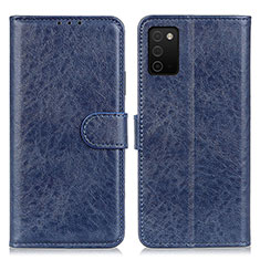 Leather Case Stands Flip Cover Holder A07D for Samsung Galaxy M02s Blue