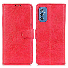 Leather Case Stands Flip Cover Holder A07D for Samsung Galaxy M52 5G Red