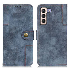 Leather Case Stands Flip Cover Holder A07D for Samsung Galaxy S22 Plus 5G Blue