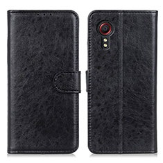 Leather Case Stands Flip Cover Holder A07D for Samsung Galaxy XCover 5 SM-G525F Black