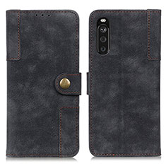 Leather Case Stands Flip Cover Holder A07D for Sony Xperia 10 III Lite Black