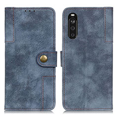 Leather Case Stands Flip Cover Holder A07D for Sony Xperia 10 III Lite Blue