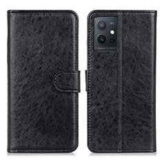 Leather Case Stands Flip Cover Holder A07D for Vivo T1 5G India Black