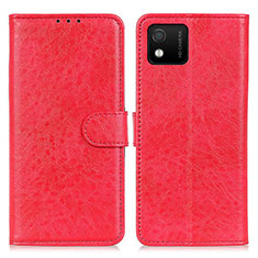 Leather Case Stands Flip Cover Holder A07D for Wiko Y52 Red