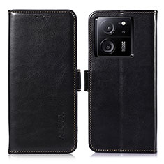 Leather Case Stands Flip Cover Holder A07D for Xiaomi Mi 13T Pro 5G Black