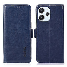 Leather Case Stands Flip Cover Holder A07D for Xiaomi Redmi 12 4G Blue