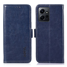 Leather Case Stands Flip Cover Holder A07D for Xiaomi Redmi Note 12 4G Blue