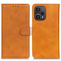 Leather Case Stands Flip Cover Holder A07D for Xiaomi Redmi Note 12 Turbo 5G Brown