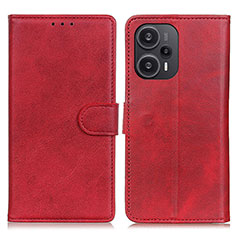 Leather Case Stands Flip Cover Holder A07D for Xiaomi Redmi Note 12 Turbo 5G Red