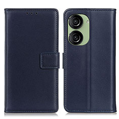 Leather Case Stands Flip Cover Holder A08D for Asus ZenFone 10 Blue