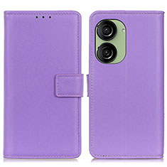 Leather Case Stands Flip Cover Holder A08D for Asus ZenFone 10 Purple