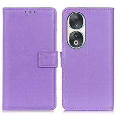 Leather Case Stands Flip Cover Holder A08D for Huawei Honor 90 5G Purple