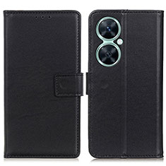 Leather Case Stands Flip Cover Holder A08D for Huawei Nova 11i Black