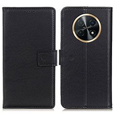 Leather Case Stands Flip Cover Holder A08D for Huawei Nova Y91 Black