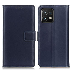 Leather Case Stands Flip Cover Holder A08D for Motorola Moto Edge 40 Pro 5G Blue