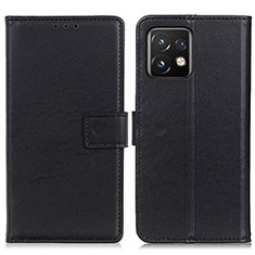 Leather Case Stands Flip Cover Holder A08D for Motorola Moto Edge Plus (2023) 5G Black