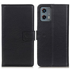 Leather Case Stands Flip Cover Holder A08D for Motorola Moto G 5G (2023) Black