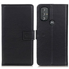 Leather Case Stands Flip Cover Holder A08D for Motorola Moto G Play (2023) Black