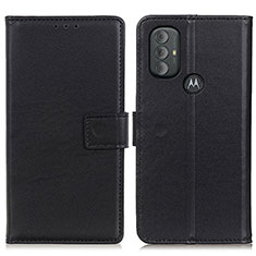 Leather Case Stands Flip Cover Holder A08D for Motorola Moto G Power (2022) Black