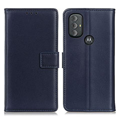 Leather Case Stands Flip Cover Holder A08D for Motorola Moto G Power (2022) Blue
