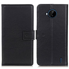 Leather Case Stands Flip Cover Holder A08D for Nokia C20 Plus Black