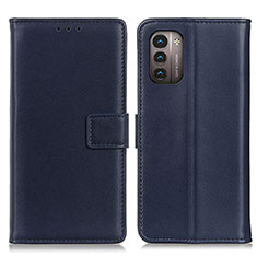 Leather Case Stands Flip Cover Holder A08D for Nokia G11 Blue